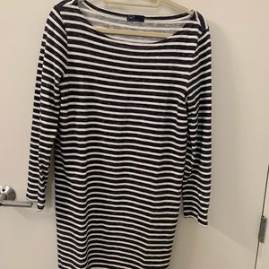 navy and white striped gap cotton dress